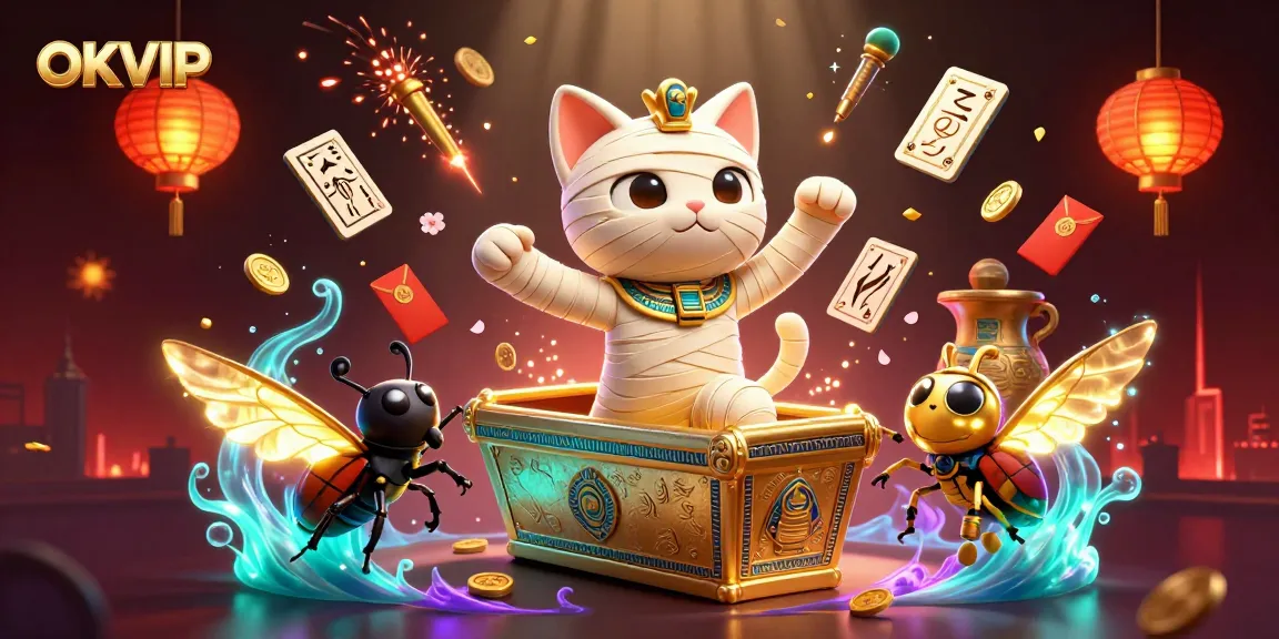 Engage in thrilling online casino experiences with OKVIP featuring dynamic 3D characters and vibrant game elements.