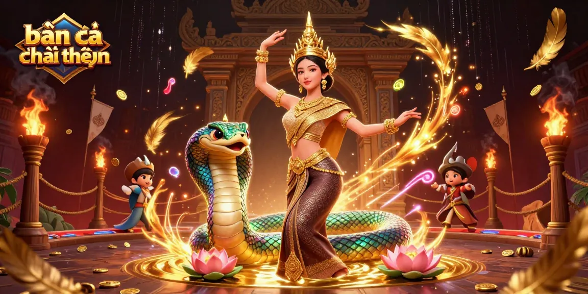 Experience thrilling bắn cá đổi thưởng with vibrant characters and dynamic game elements surrounding them.
