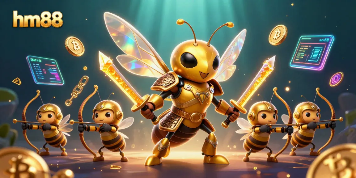 Engage in adventurous gameplay with hm88's vibrant and dynamic casino universe featuring a hornet samurai.