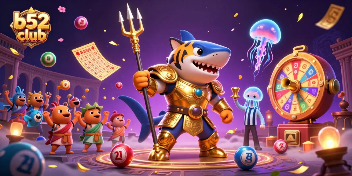 Engage with thrilling gaming at b52 club featuring vibrant cartoon characters in an underwater scene