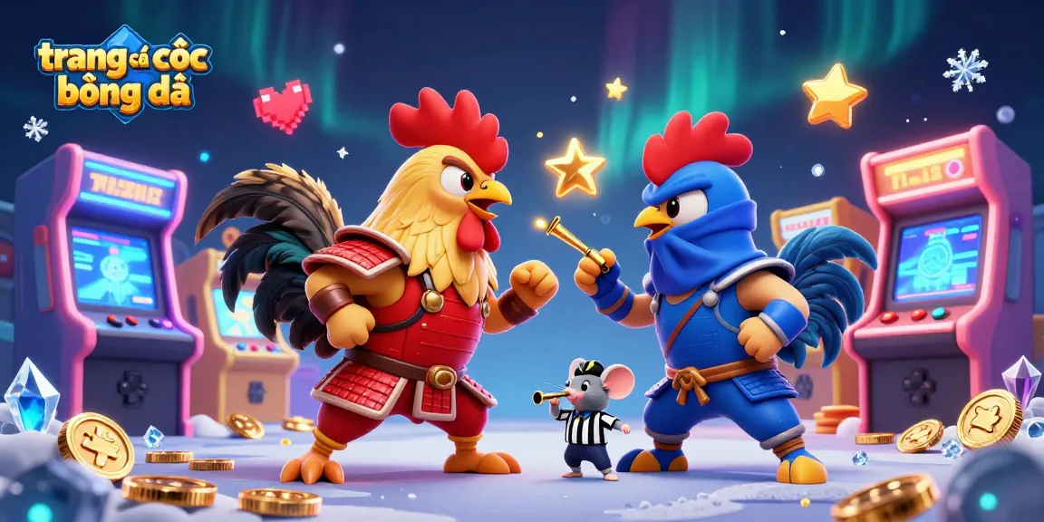 Engage in thrilling bets on trang cá cược bóng đá with colorful elements featuring battling roosters.