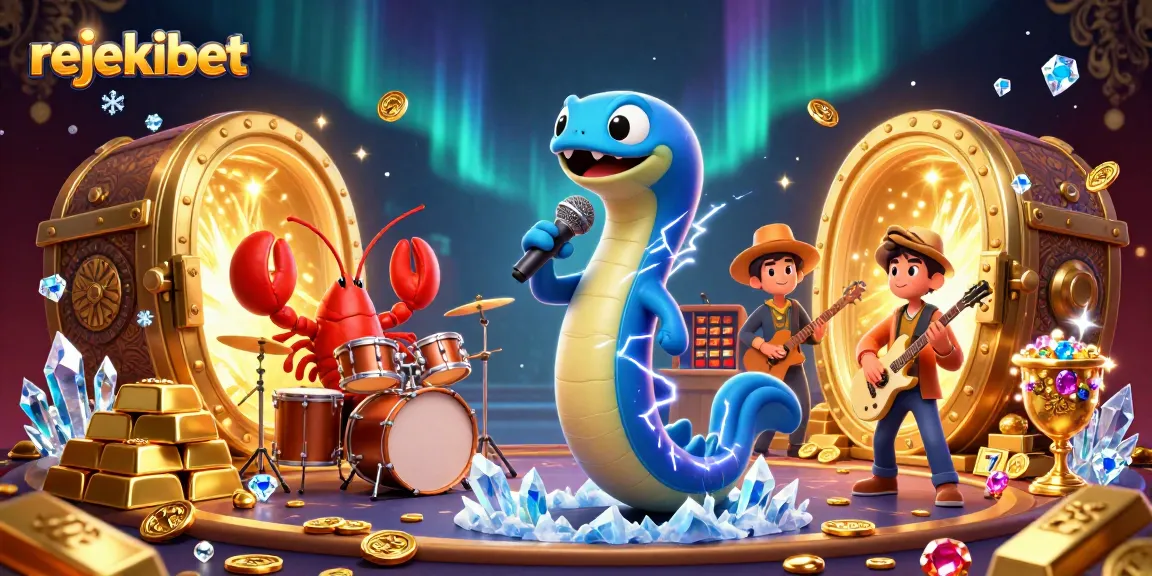 Rejekibet invites players to enjoy thrilling underwater casino fun with electric eel DJ, gold treasures, and slot reels.