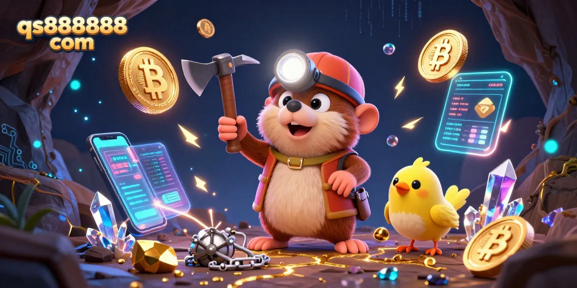 Experience thrilling adventures at qs888888 com with a treasure hunter mole mining for gems in a vibrant casino atmosphere.