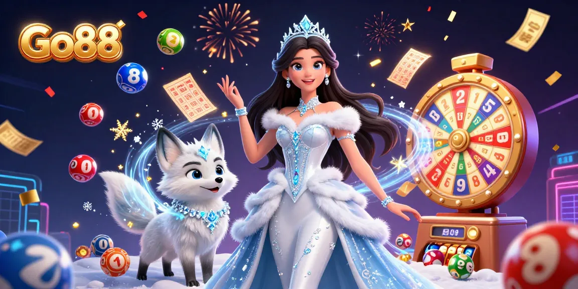 Experience exhilarating gameplay at Go88 with vibrant lottery balls and festive elements.