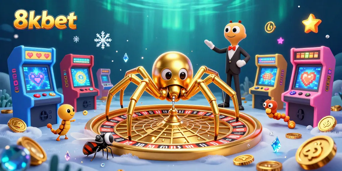 Spin the roulette with 8xbet's golden web of fortune in a vibrant casino fantasy.