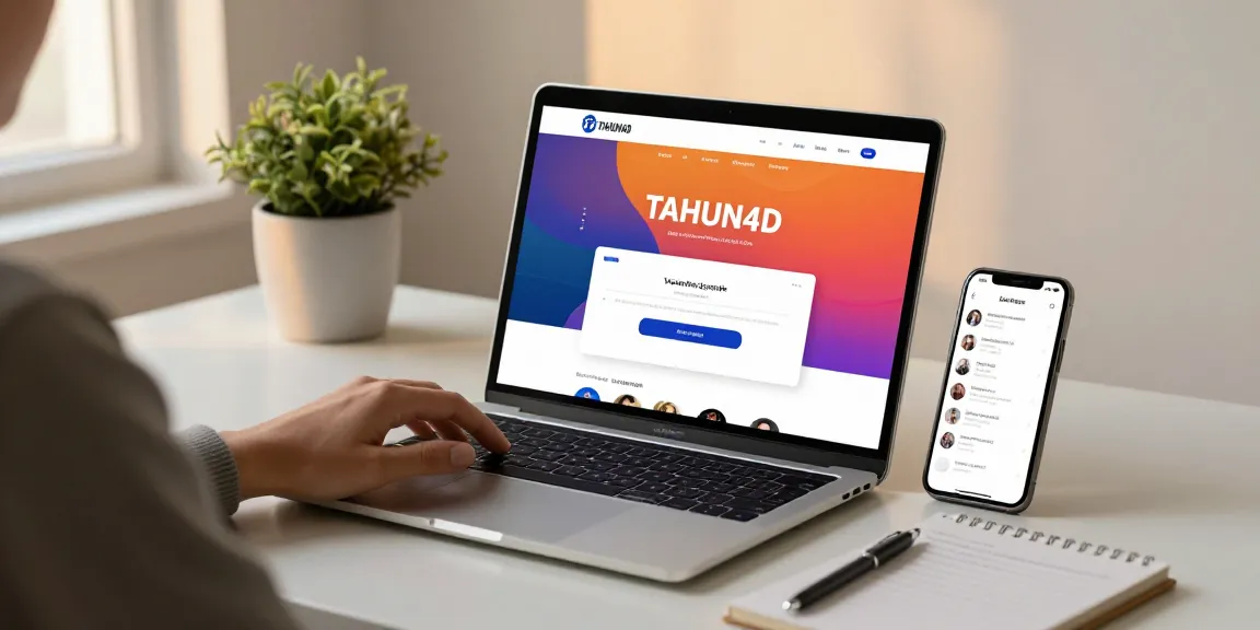 Akses login tahun4d dengan tampilan modern di ruang kerja minimalis.