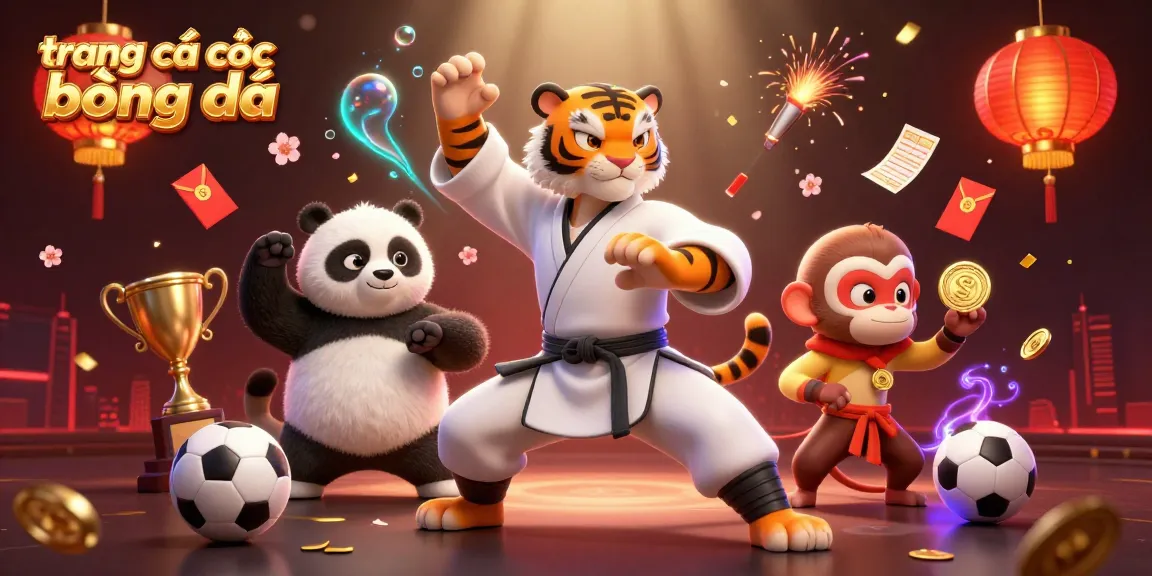 Experience the excitement of trang cá cược bóng đá with playful characters in a vibrant 3D sports betting scene.