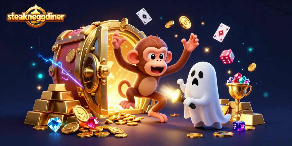Engage with exciting gameplay at steakneggdiner with a mystical monkey and a ghost-hunter puppy.