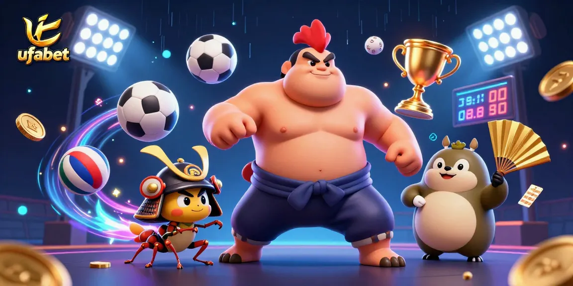 Experience the excitement of ufabet betting with sumo wrestlers and sports elements.