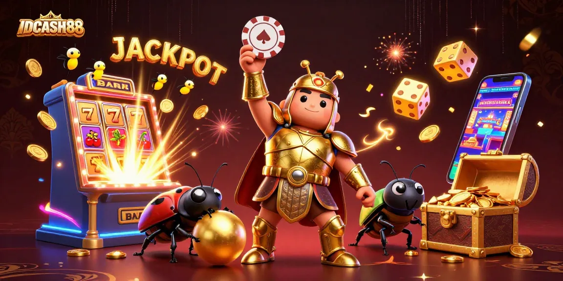 Boost your chances with IDCASH88's vibrant gaming scene showcasing jackpot excitement and dynamic elements.