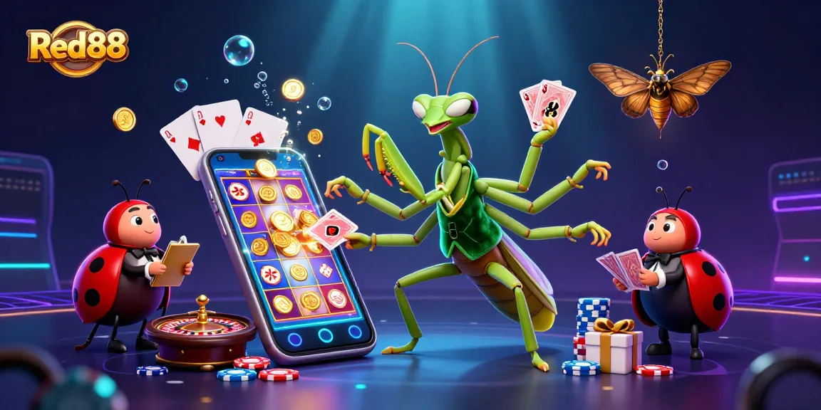 Experience thrilling gameplay at Red88 with vibrant scenes of casino action and slot excitement!