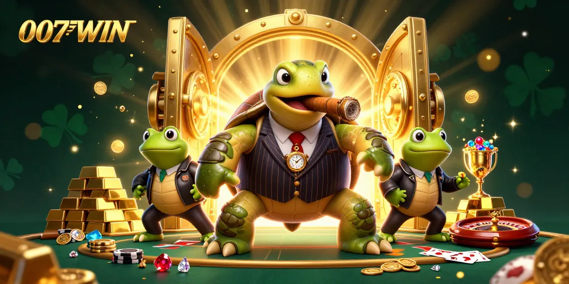 Join the thrilling world of 007WIN as a snapping turtle mobster and bullfrog enforcers light up the casino!