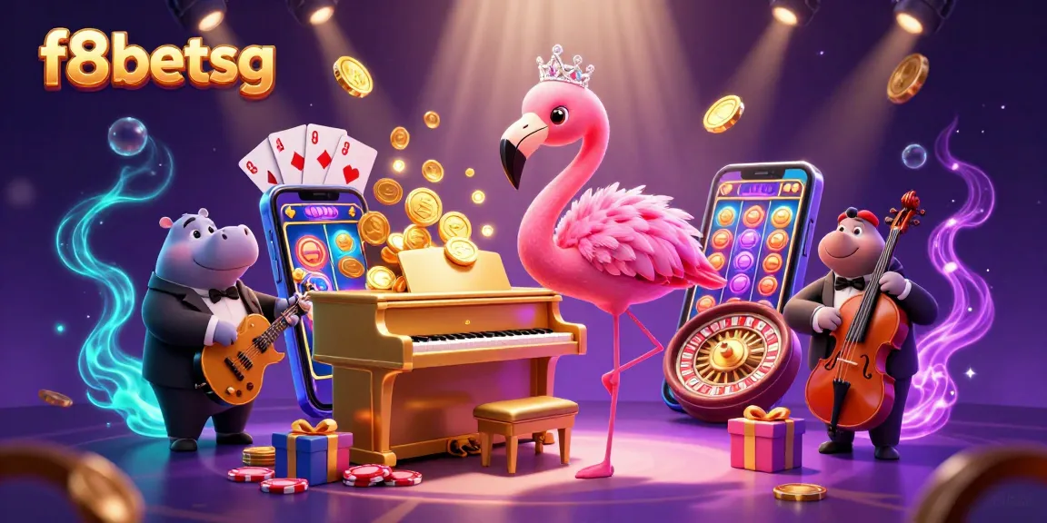 Experience the vibrant energy of f8betsg with lively characters in a dynamic casino scene.