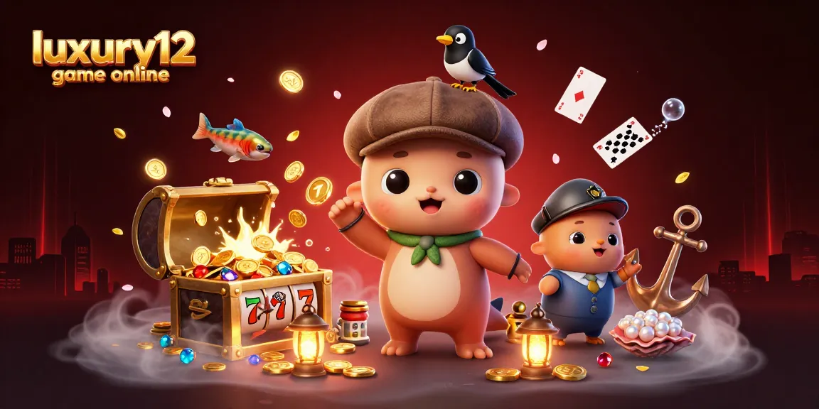 Spin and win with luxury12 game online featuring a playful Nessie, gold coins, and vibrant slot elements.