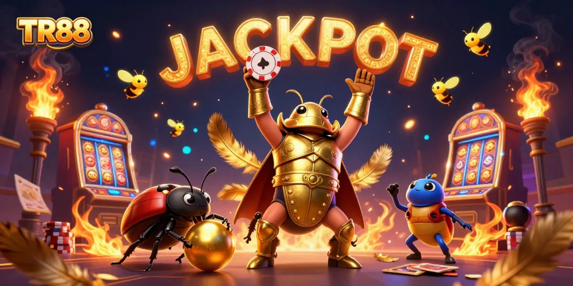 Engage with TR88 in a vibrant casino scene featuring winning poker chips and rich, colorful elements.