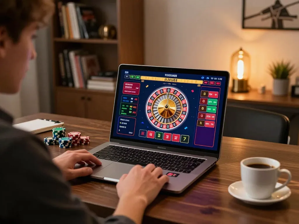 Play engaging online casino games with nhà cái uy tín tr88 on a stylish laptop at home.