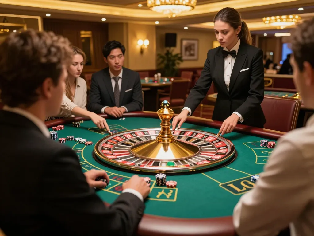 Players enjoying roulette at an upscale LC 88 casino, capturing dynamic gameplay and vibrant atmosphere.
