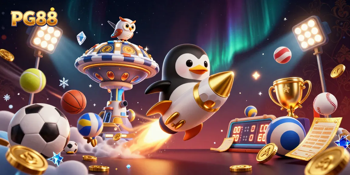 Experience PG88 with thrilling gameplay as a golden penguin zooms toward a thrilling casino!