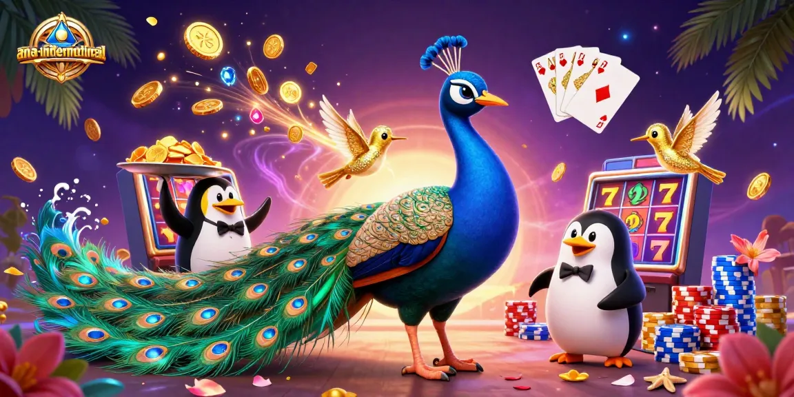 Join the fun at ana-international with colorful slot reels and engaged characters in a vibrant casino scene