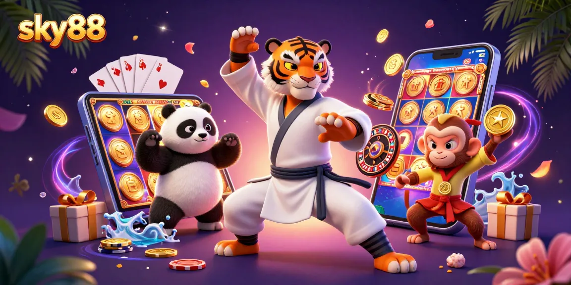Engage with sky88 by spinning vibrant slot reels, as the kung fu master teaches fun and strategy.