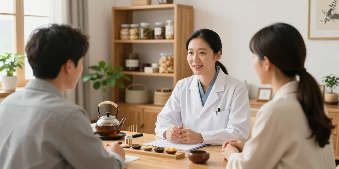Engaging consultation scene at 영통한의원, showcasing holistic healing practices and patient care.