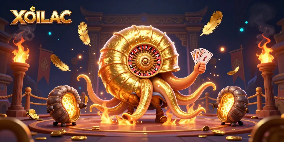 Engage in thrilling rounds of XOILAC with a giant nautilus and glowing ammonites in a dynamic scene.