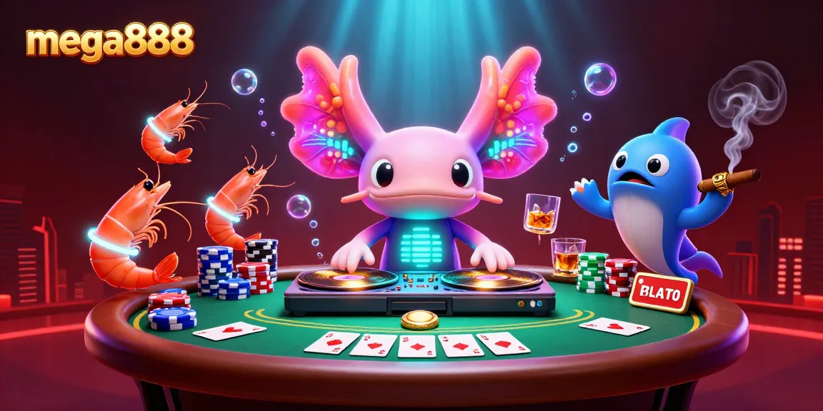 Experience thrilling gameplay with mega888's vibrant 3D underwater casino scene, featuring dynamic characters and rich visuals.