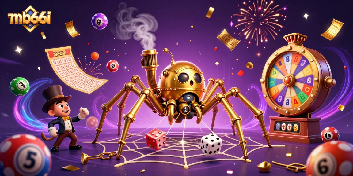 Catch the excitement of mb66i with a steampunk spider and lively casino elements in dynamic action.