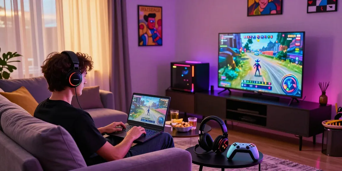 Engaging Daftar Dominobet experience with a player in a cozy gaming environment