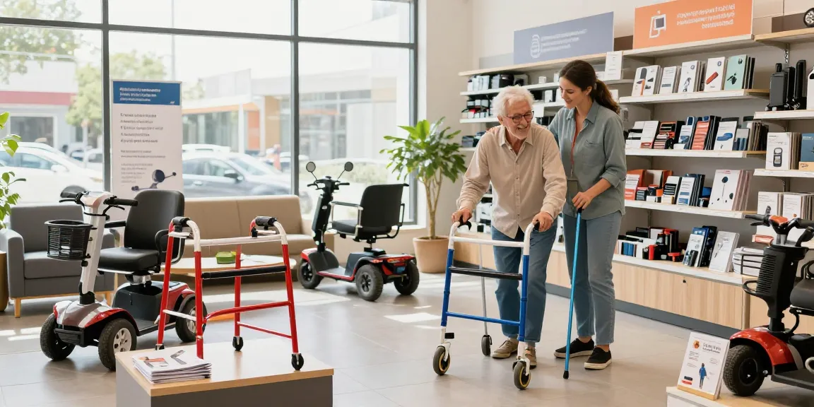 Explore a vibrant mobility aids store where you can buy nobility aids, featuring a variety of products and friendly assistance.