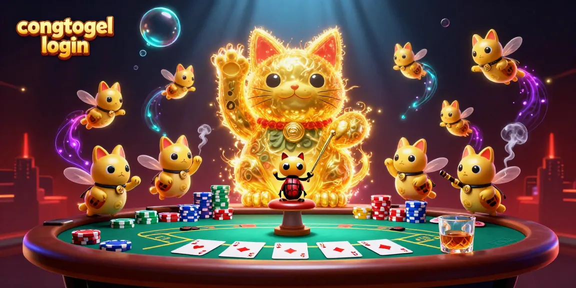 Engage with congtogel login for a vibrant casino experience with captivating fireflies and poker elements.