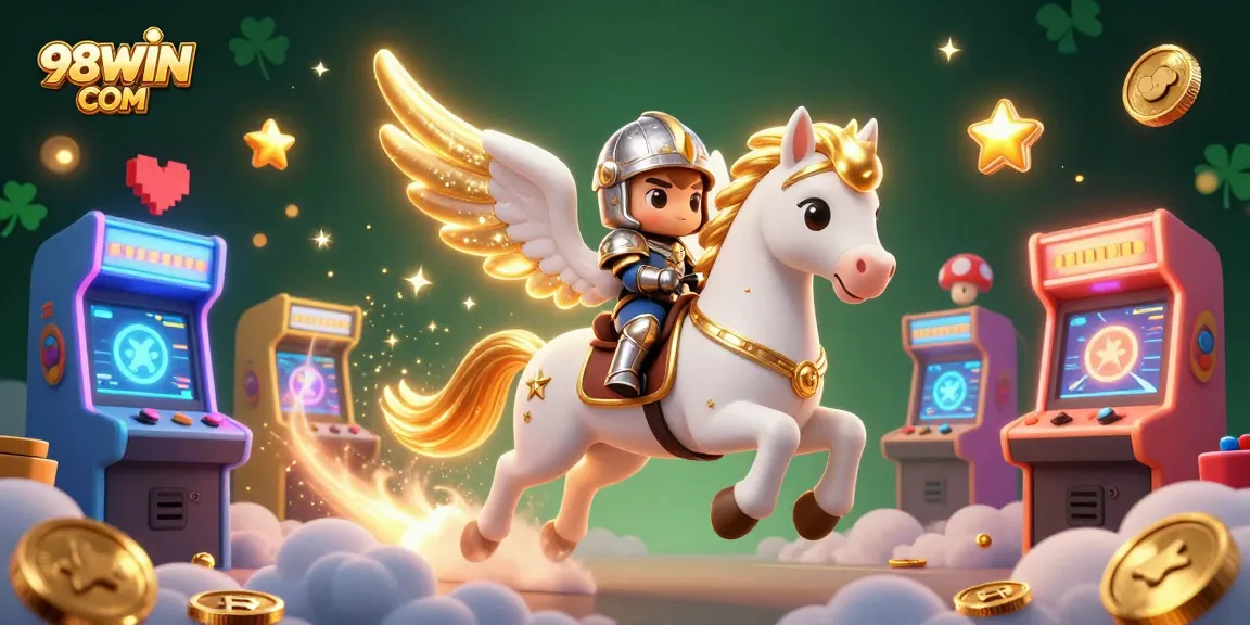 Experience thrilling gaming with 98WIN COM as a celestial horse leads the way in an online casino