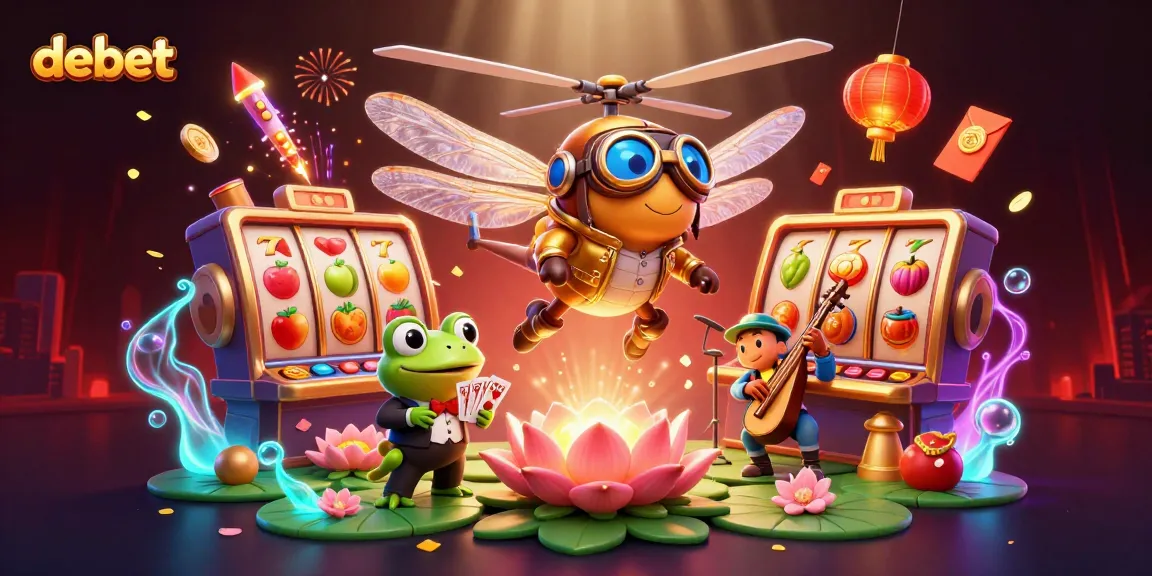 Experience vibrant casino action at debet with dynamic slot games and joyful characters.