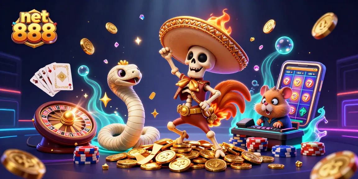Experience the thrill of net 888 with vibrant casino characters and dynamic gaming action.