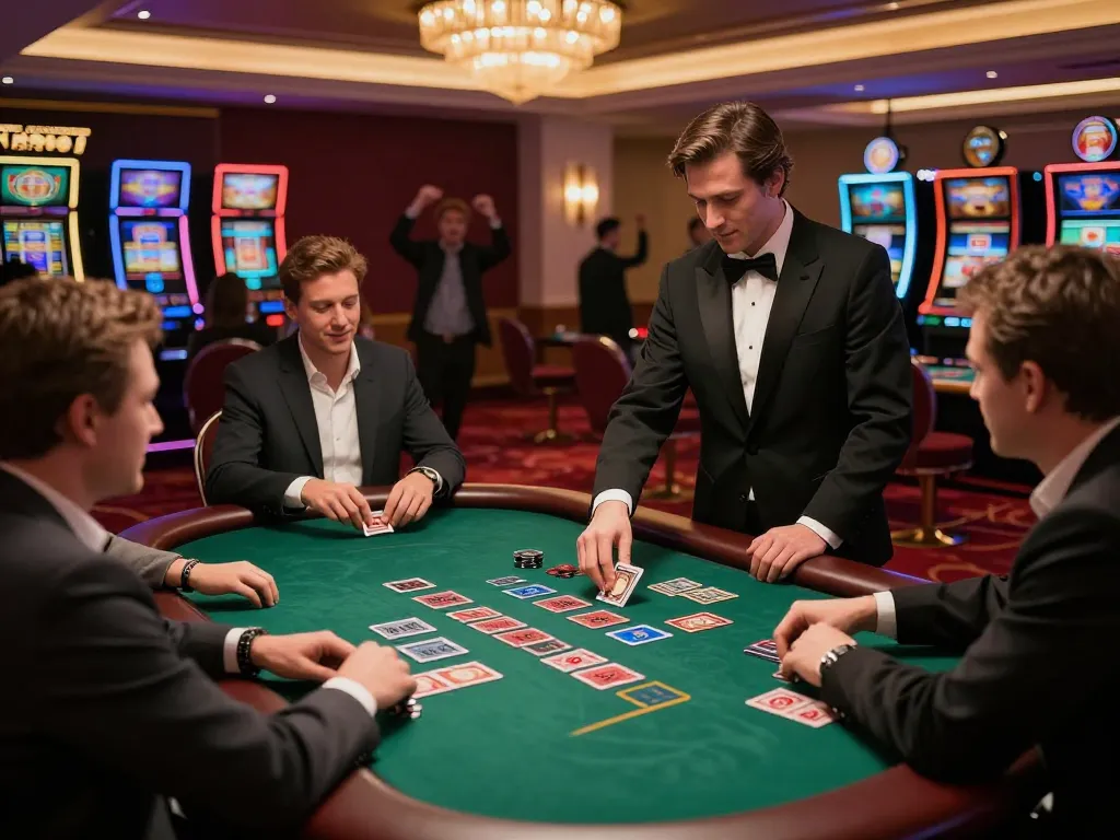 Players enjoying a thrilling blackjack game at XX88 casino, showcasing engagement and excitement.