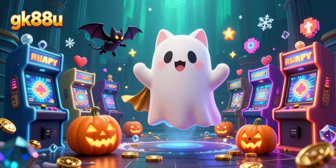 Join the excitement at gk88u with a ghost cat and bat in a vibrant haunted casino.