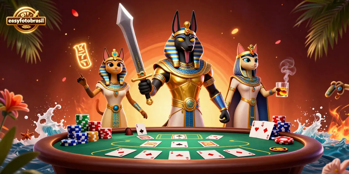 Bet on innovative designs with easyfotobrasil's vibrant poker scene featuring Anubis and Bastet.