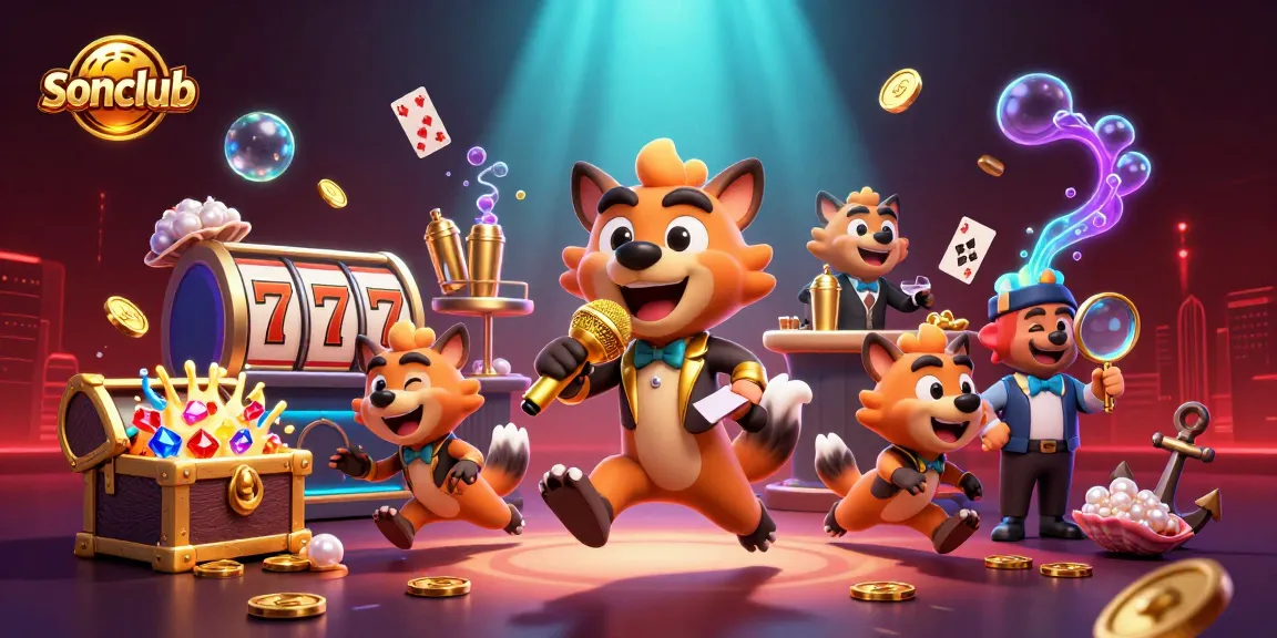 Experience the vibrant excitement of sonclub with hyenas in a dynamic casino club scene showcasing fun games and energy.