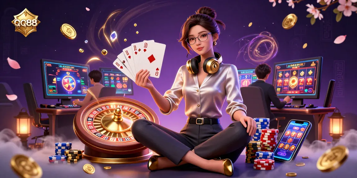 Experience the thrill of QQ88 casino games with vibrant characters and dynamic elements in an engaging gaming scene.