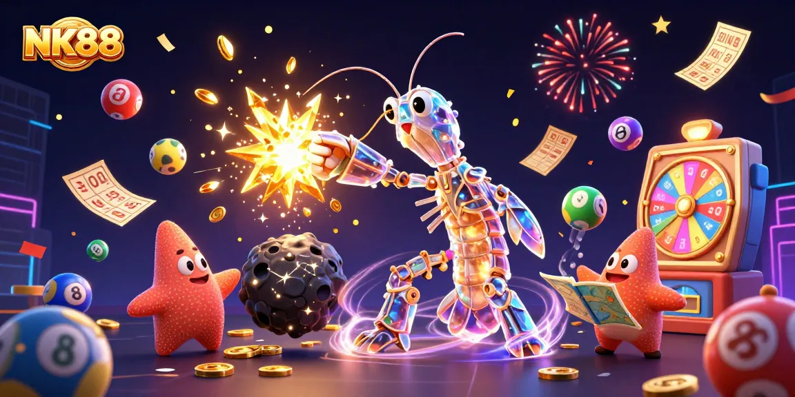 Experience thrilling gameplay at NK88 with colorful lottery balls and a 3D galactic samurai.