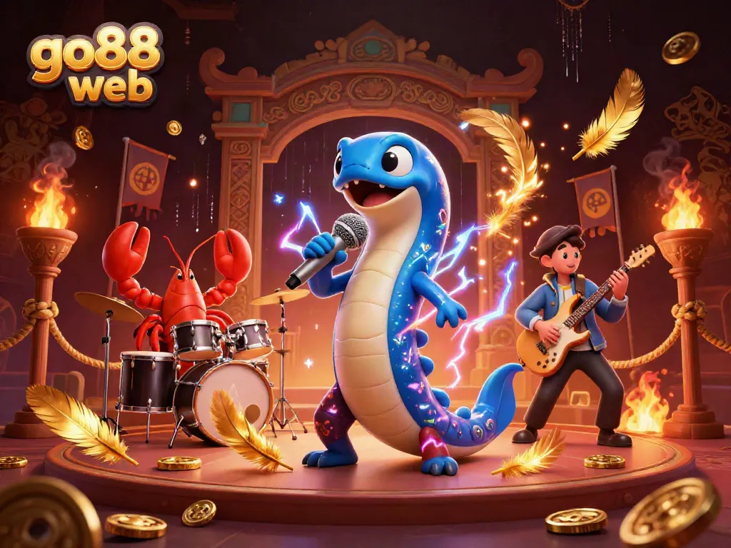 Experience the vibrant energy of an underwater casino with the go88 web electric eel DJ and his band.