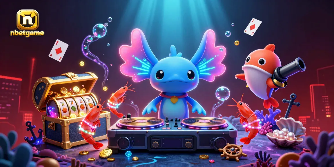 Join the nbetgame party with a vibrant underwater casino DJ scene featuring thrilling slot elements.