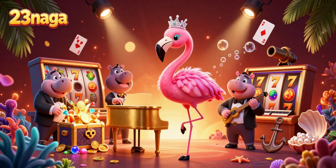 Menyaksikan keseruan permainan slot dengan 23naga di ilustrasi kasino 3D yang megah.