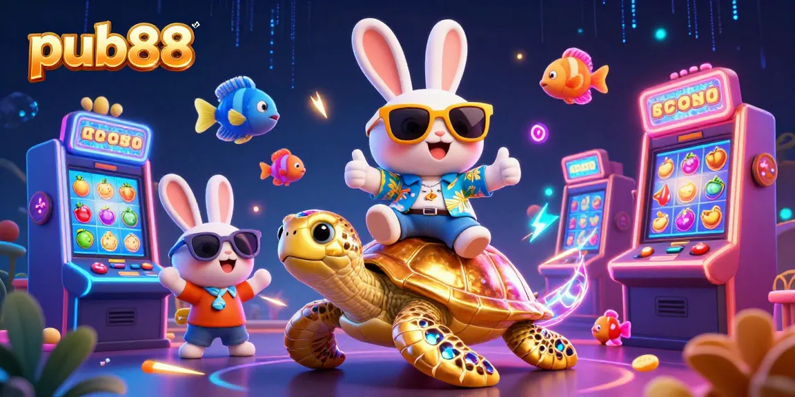 Experience thrilling casino action with pub88's colorful slot games featuring vibrant characters and neon excitement.