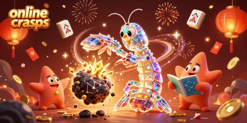 Experience thrilling online craps action with vibrant 3D characters and dynamic casino elements.