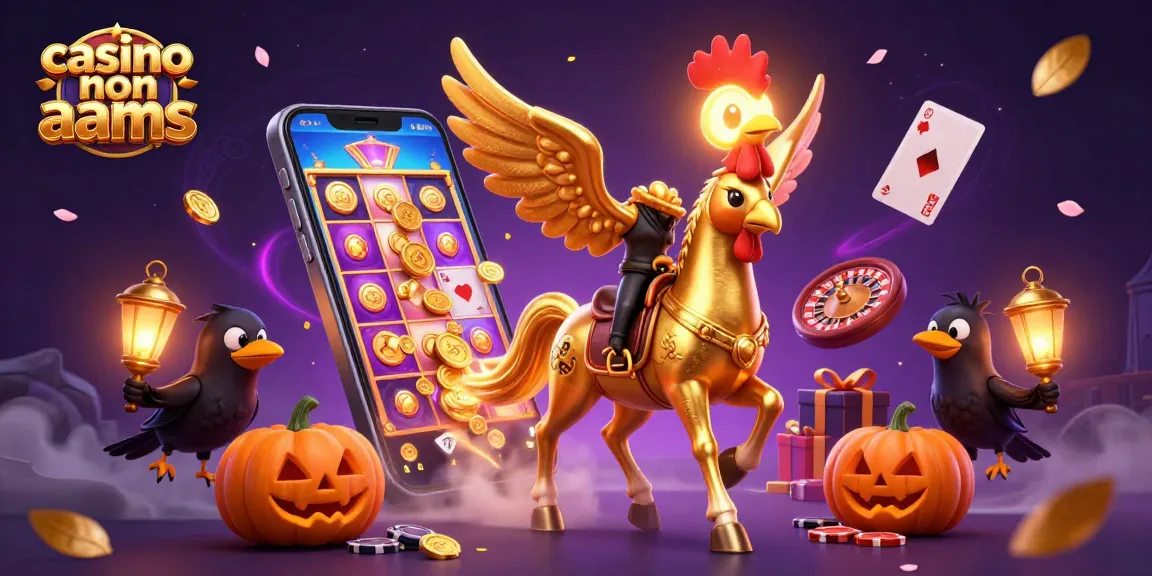 Scopri l'emozione di giocare nei casinò non AAMS con il gallo d'oro in un'illustrazione 3D vivace.