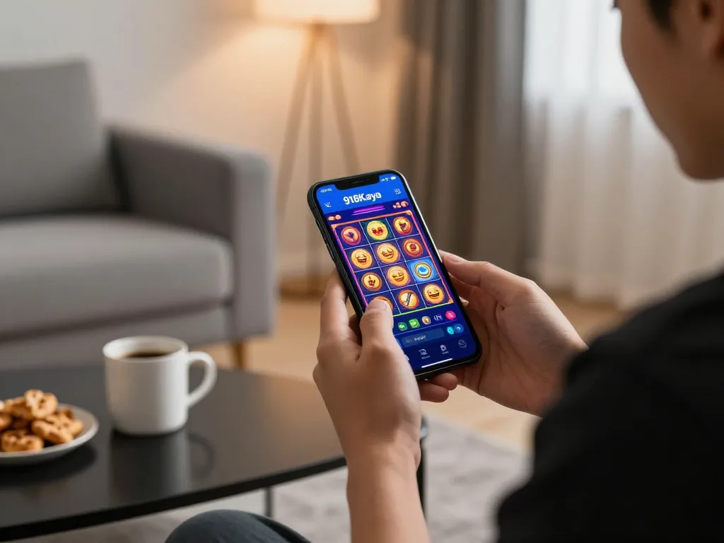 Play thrilling slot games on the 918Kaya PNG app in a cozy home environment.