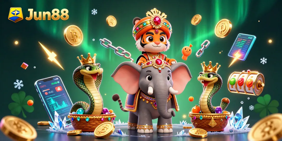Spin to win with JJun88 in an exciting casino scene featuring vibrant slot elements