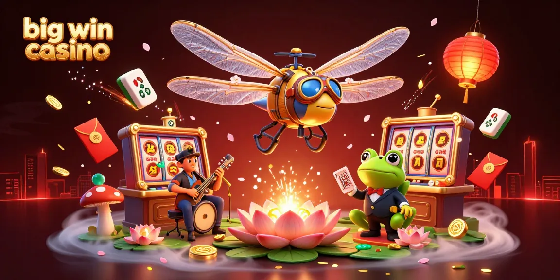 Experience thrilling action at big win casino with vibrant 3D dragonfly pilot and slot elements.