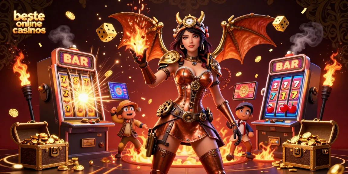 Experience the excitement of beste online casinos with vibrant scenes of slots and gold.